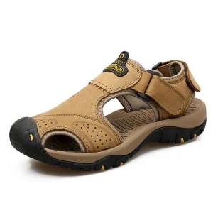 Lederen Wandel Sandalen met Verstelbare Gespen en Binnenzool