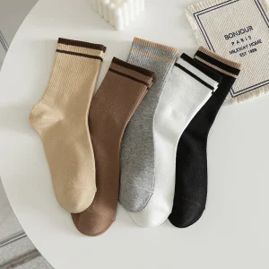 Comfortabele Katoenen Mid-Kalf Sokken voor Heren - Zweetabsorberend en Ademend in Effen Kleuren - Set sneakersok 10 Paar voor Herfst/Winter